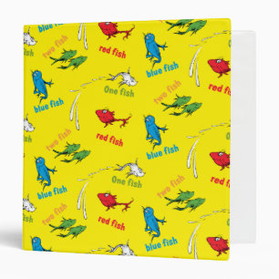 One Fish Two Fish Yellow Pattern 3 Ring Binder