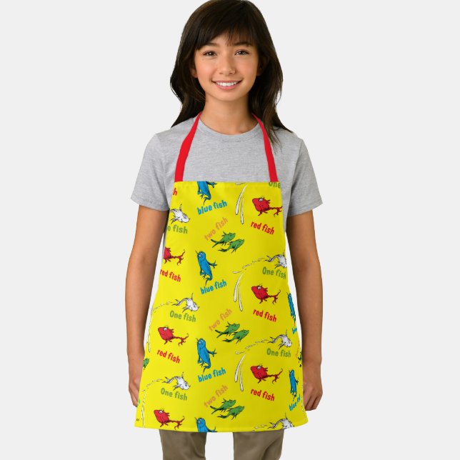 One Fish Two Fish Yellow Pattern Apron (Insitu)
