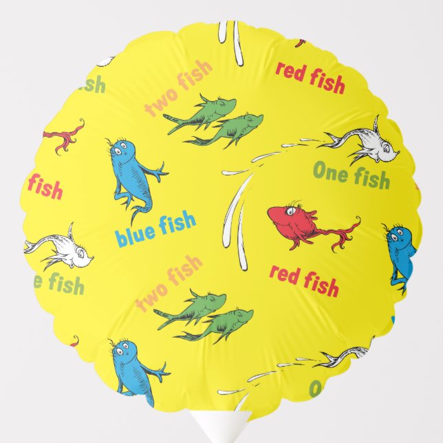 One Fish Two Fish Yellow Pattern Balloon (Front)
