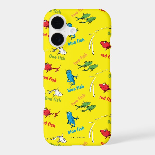 One Fish Two Fish Yellow Pattern Case-Mate iPhone Case (Back)