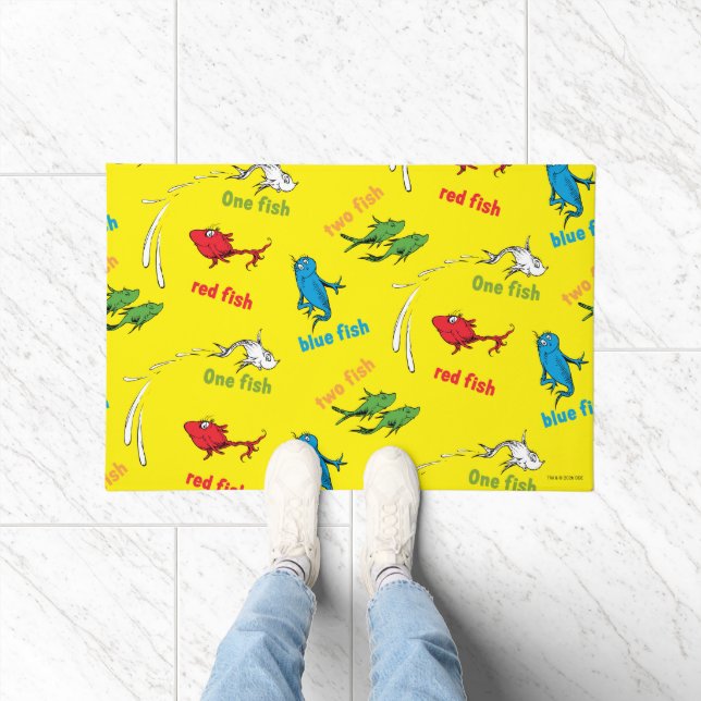 One Fish Two Fish Yellow Pattern Doormat (Indoor)