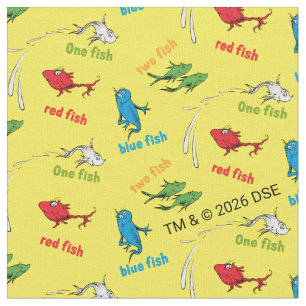 One Fish Two Fish Yellow Pattern Fabric