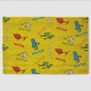 One Fish Two Fish Yellow Pattern Fiber Doormat