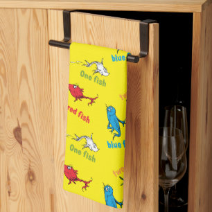 One Fish Two Fish Yellow Pattern Kitchen Towel