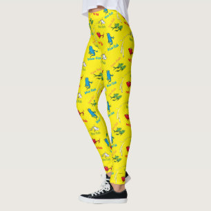 One Fish Two Fish Yellow Pattern Leggings