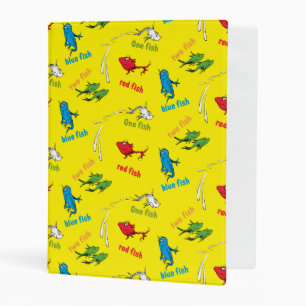 One Fish Two Fish Yellow Pattern Mini Binder