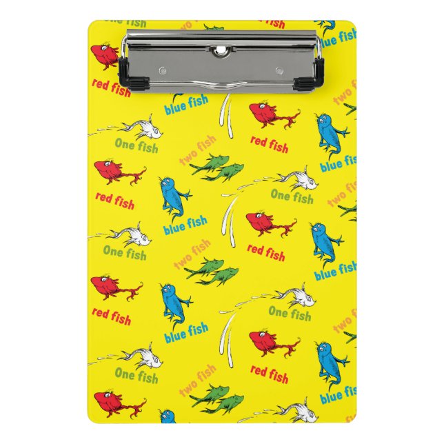 One Fish Two Fish Yellow Pattern Mini Clipboard (Front)