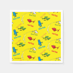 One Fish Two Fish Yellow Pattern Napkins