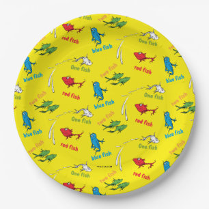 One Fish Two Fish Yellow Pattern Paper Plates