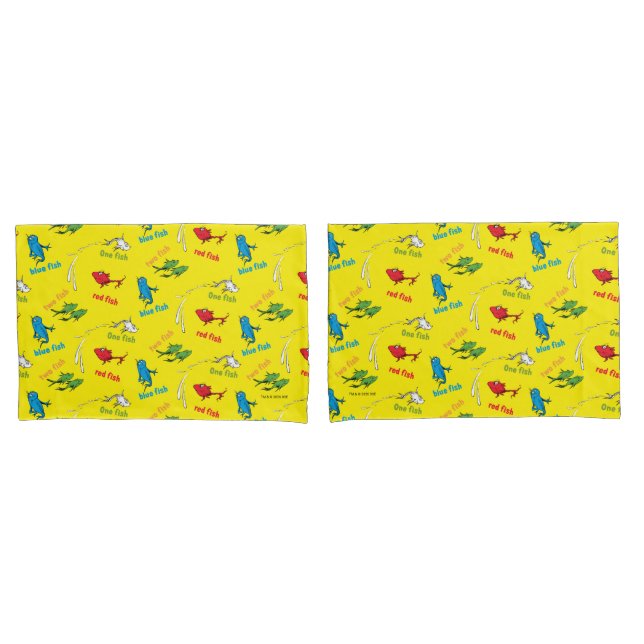 One Fish Two Fish Yellow Pattern Pillow Case (Front-Set)