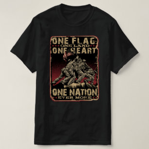 one flag one land one heart one nation veteran day T-Shirt
