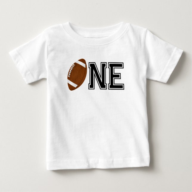 One Football Boy First Birthday Baby T-Shirt (Front)