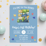 One for the Books! Kids' First Birthday Party Invitation<br><div class="desc">It's one for the books!  This cute watercolor stack of books invitation is perfect for little one's book themed first birthday party.</div>