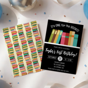 One for the Books! Kids' First Birthday Party  Invitation