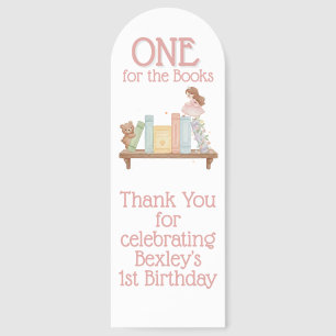 One for the Books, Princess 1st Birthday Thank You Bookmarks
