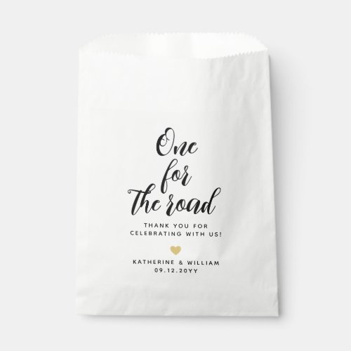 One For The Road Wedding Thank You Snack Favor Bag