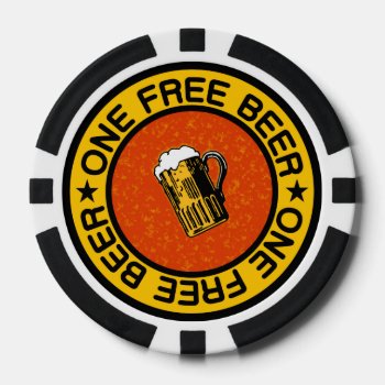 One Free Beer Custom Bar / Pub Drink Chips by PizzaRiia at Zazzle
