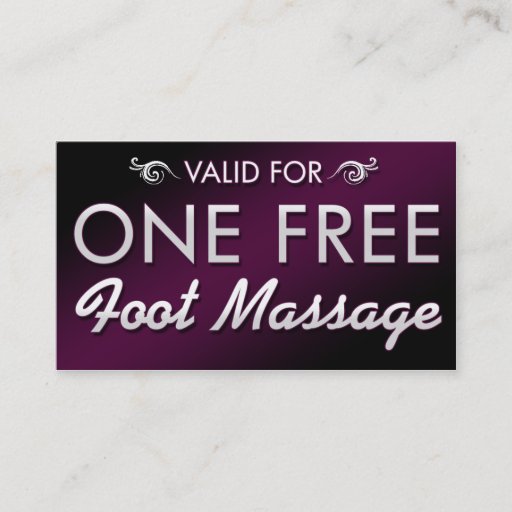 Customizable One Free Foot Massage Business Card Templates