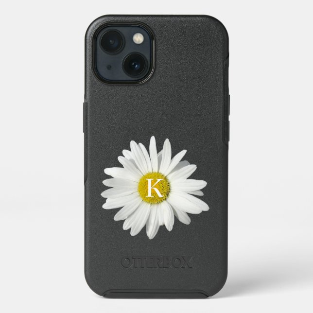 One Fresh Daisy and Custom Initial Otterbox iPhone Case (Back)