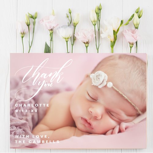 One Full Custom Photo Baby Shower Thank You  Postcard