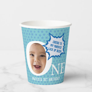ONE Funny boy's birthday party Paper Cups