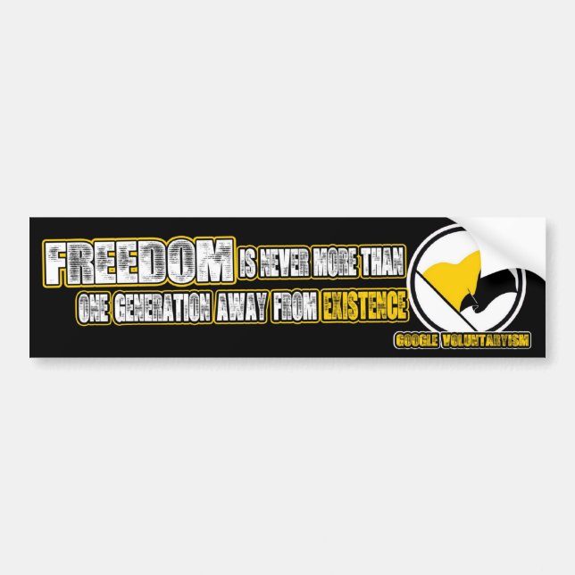 ONE GENERATION AWAY BUMPER STICKER (Front)