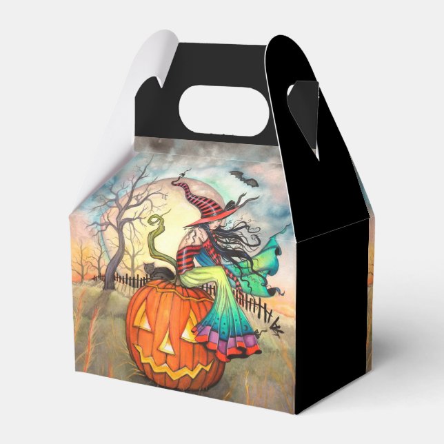 One Giant Pumpkin Witch Halloween Party Favor Box (Back Side)