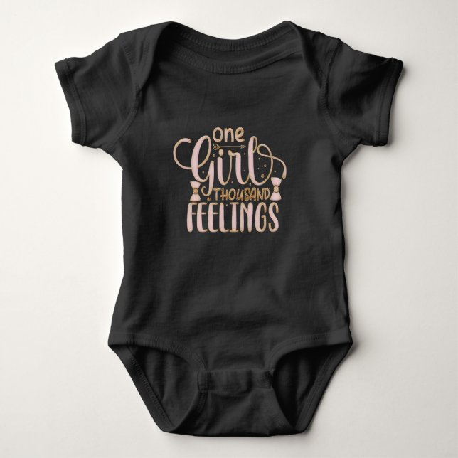 One Girl Thousand Feelings Baby Bodysuit (Front)