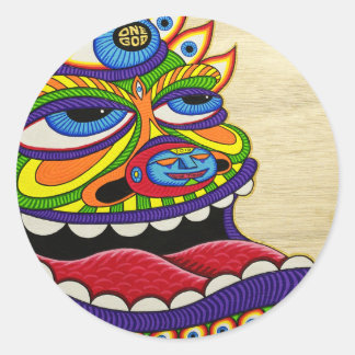 One God Classic Round Sticker