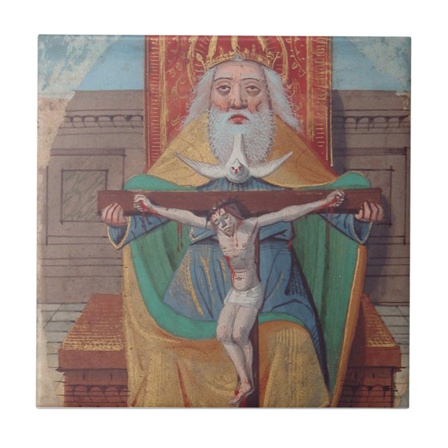 One God Holy Trinity in Glory Ceramic Tile (Front)