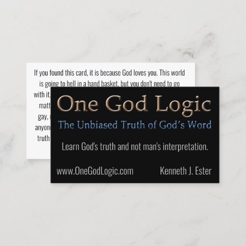 One God Logic Business Cards
