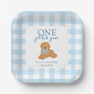 One Golden Year Golden Doodle Boys Birthday Paper Plates