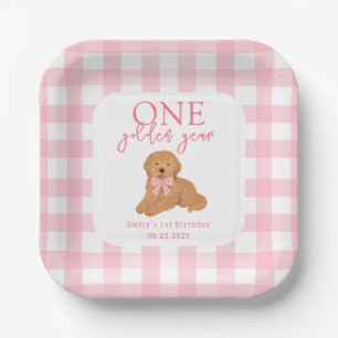 One Golden Year Golden Doodle Girls Birthday Paper Plates