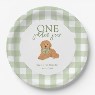 One Golden Year Goldendoodle Birthday Party Paper Plates