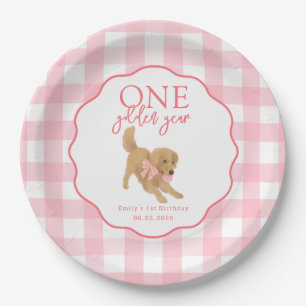 One Golden Year Retriever First Birthday Party Paper Plates