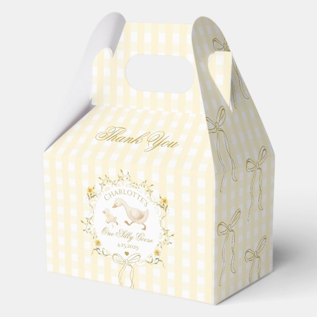 One Goose Gender neutral Wildflower 1st Birthday Favor Boxes (Front)