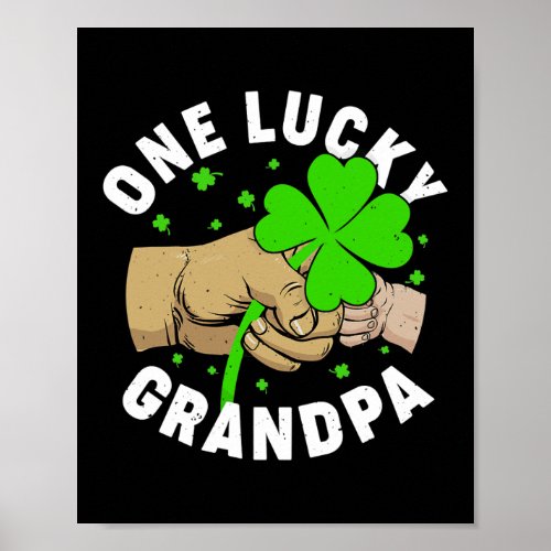 One Grandpa Gift Shamrock Sunset Irish St Poster