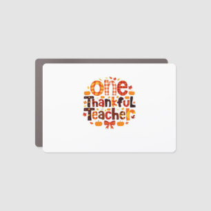 One Grateful Teacher Autumn Thanksgiving Pumpkin C Car Magnet