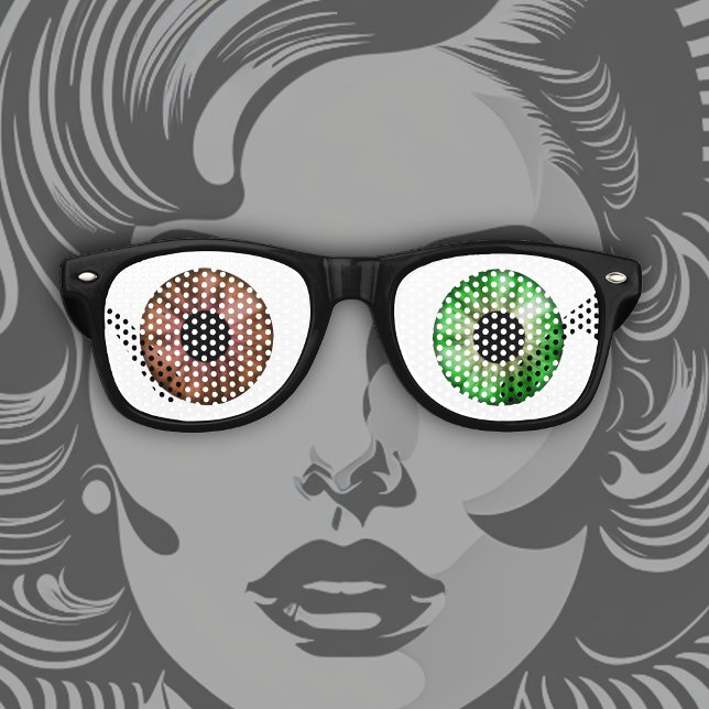 One Green Eye and One Brown Eye! Retro Sunglasses (Creator Uploaded)