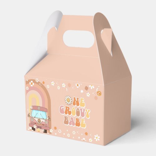 One Groovy Babe Retro Rainbow 1st Birthday Favor Boxes