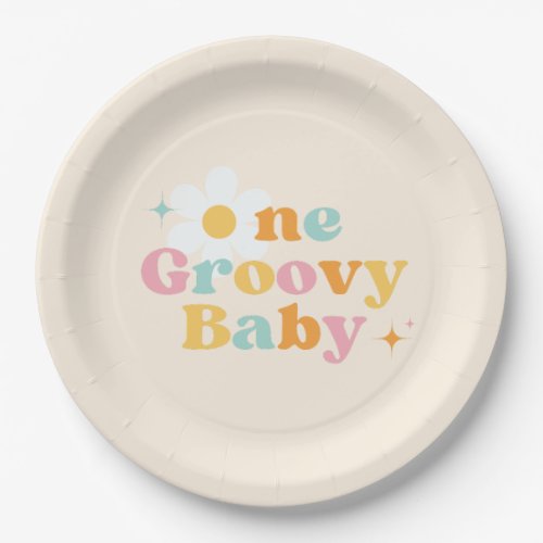One Groovy Baby 1st Birthday Party Paper Plates