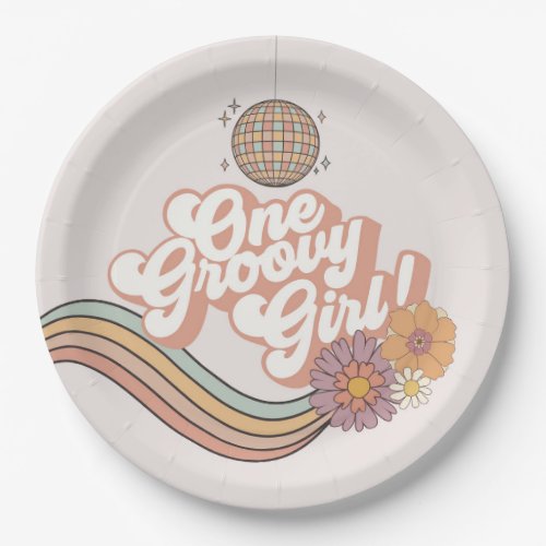 One Groovy Girl 2nd birthday party Paper Plates