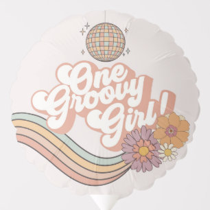 One Groovy Girl retro 1st birthday party Balloon