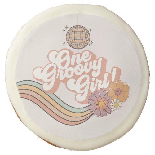 One Groovy Girl retro 1st birthday party Sugar Cookie