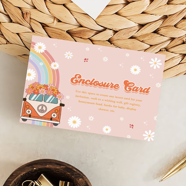 One Groovy Girl Retro Rainbow 1st Birthday Enclosure Card (Creator Uploaded)