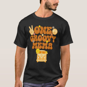 One Groovy Mema Retro Mom Hippie Birthday 70s Flor T-Shirt