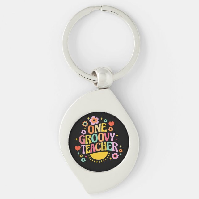 One groovy teacher keychain (Front)