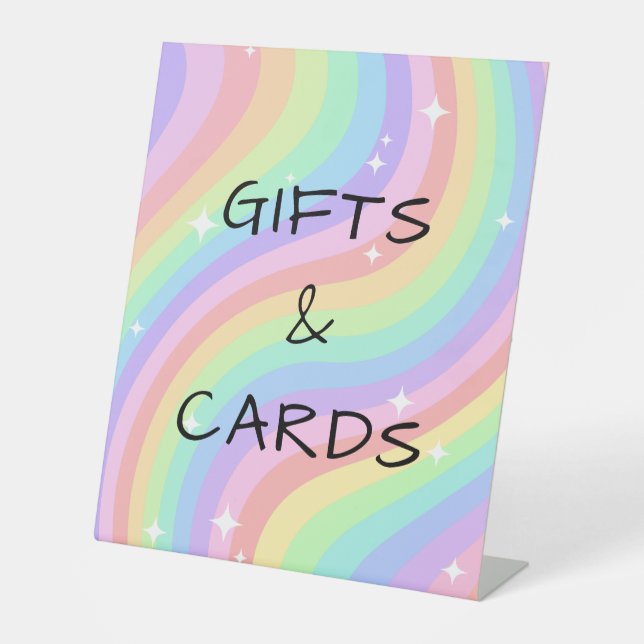 One Groovy Year Retro Pastel Rainbow 1st Birthda Pedestal Sign (Front)