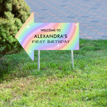 One Groovy Year Retro Pastel Rainbow 1st Birthday