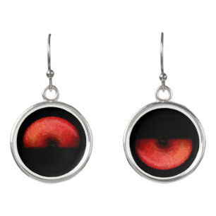 One Half of Red Apple Fine Art Photograph Earrings